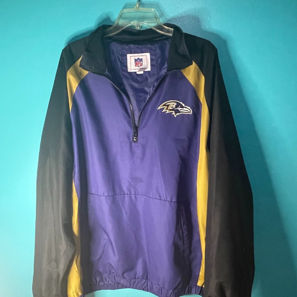 NFL Baltimore Ravens 1/4 Zip Wind Breaker - Purple and Black Size Large